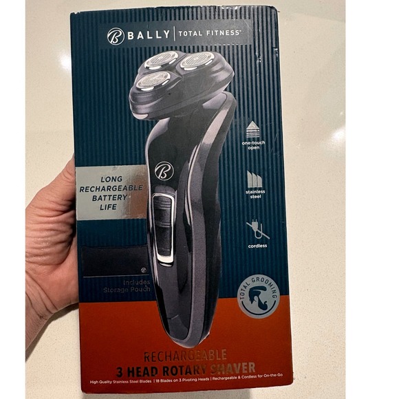Bally Total Fitness Other - Bally Total Fitness Rechargeable 3 Head Rotary Shaver BL002-NOC Cordless Black